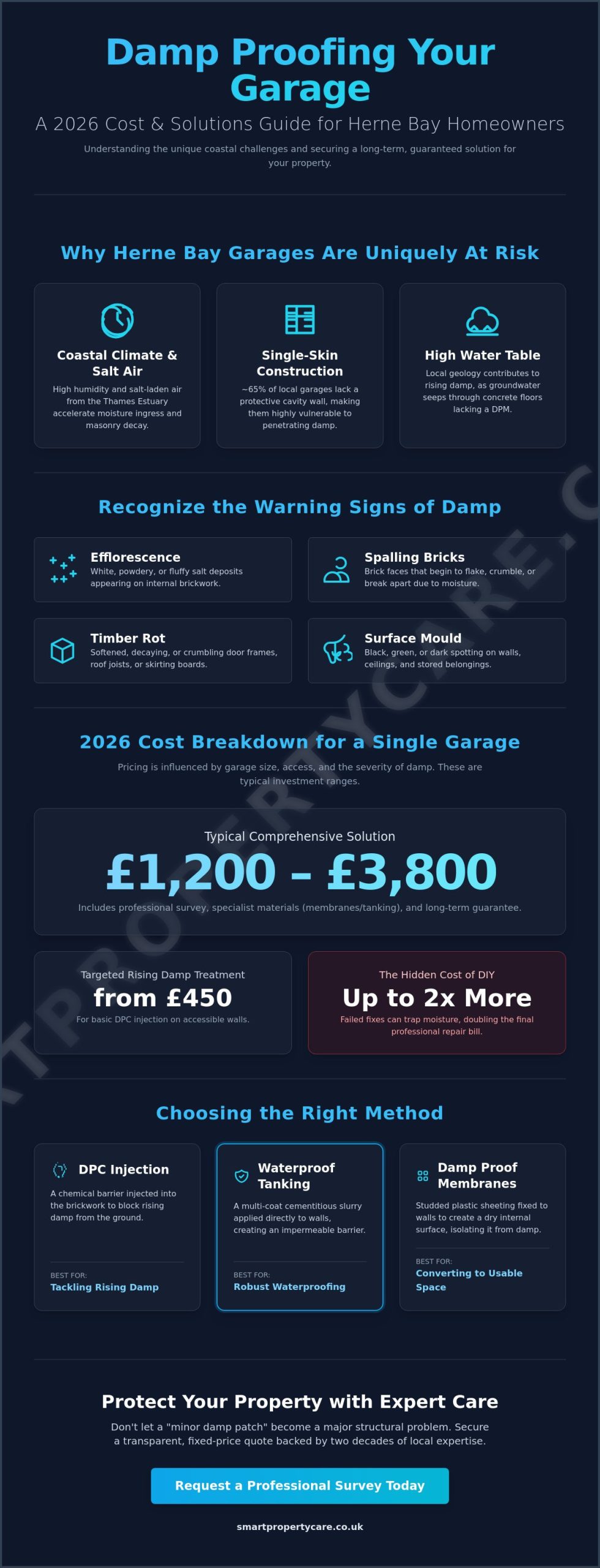 Cost to Damp Proof a Garage in Herne Bay: 2026 Price & Treatment Guide