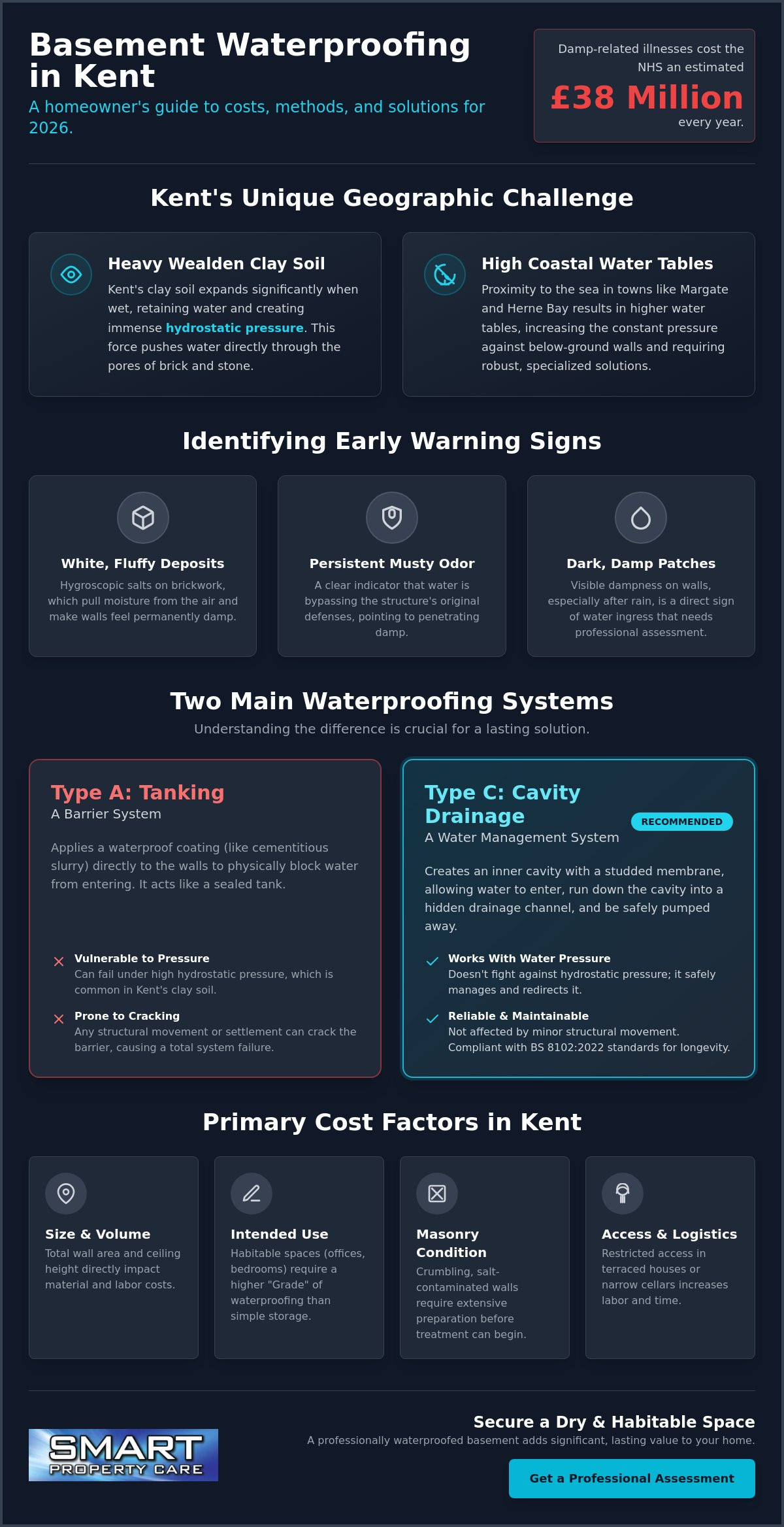 Damp Proofing Basement Walls Cost in Kent: The 2026 Homeowner’s Guide